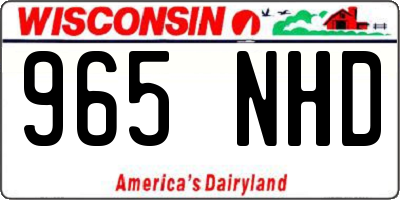 WI license plate 965NHD