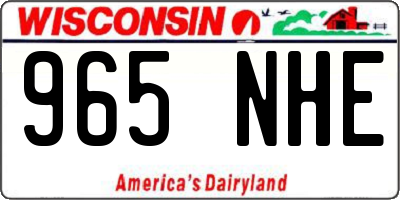 WI license plate 965NHE
