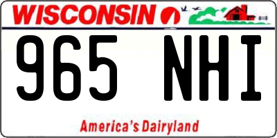 WI license plate 965NHI