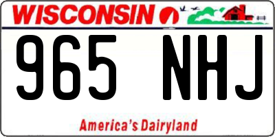 WI license plate 965NHJ