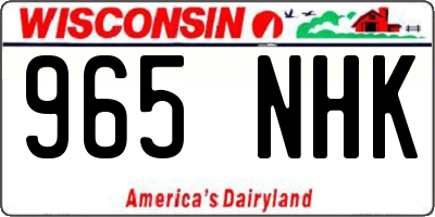 WI license plate 965NHK