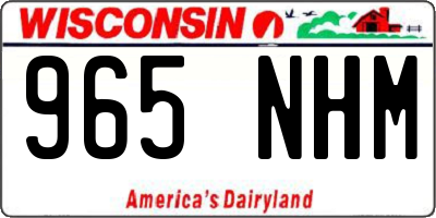 WI license plate 965NHM
