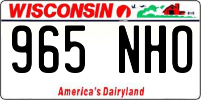 WI license plate 965NHO