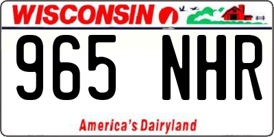 WI license plate 965NHR