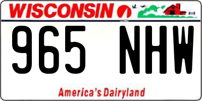 WI license plate 965NHW