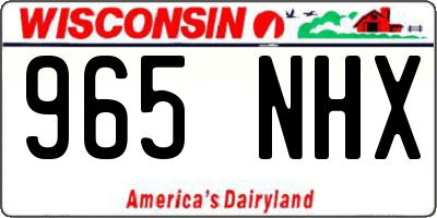 WI license plate 965NHX