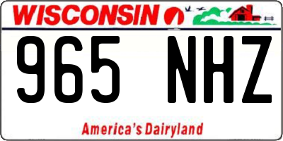 WI license plate 965NHZ