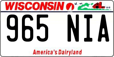 WI license plate 965NIA