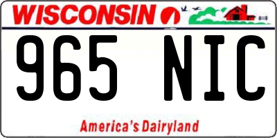 WI license plate 965NIC