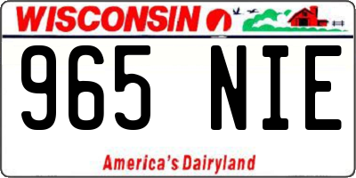 WI license plate 965NIE