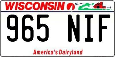 WI license plate 965NIF