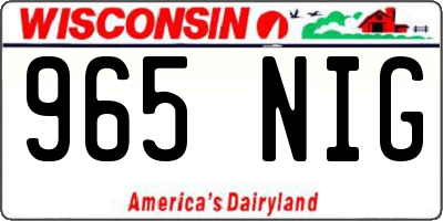 WI license plate 965NIG