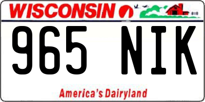 WI license plate 965NIK