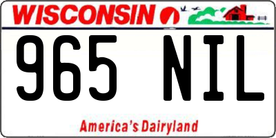 WI license plate 965NIL