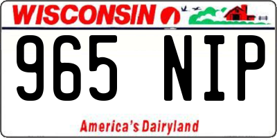 WI license plate 965NIP