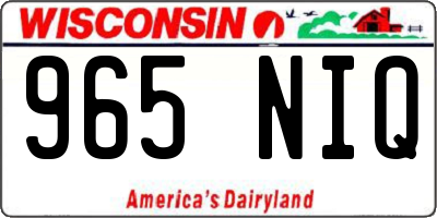 WI license plate 965NIQ