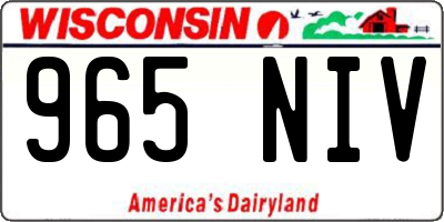 WI license plate 965NIV