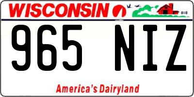 WI license plate 965NIZ