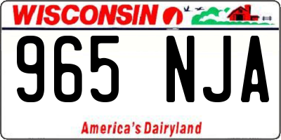 WI license plate 965NJA