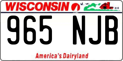 WI license plate 965NJB