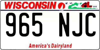WI license plate 965NJC