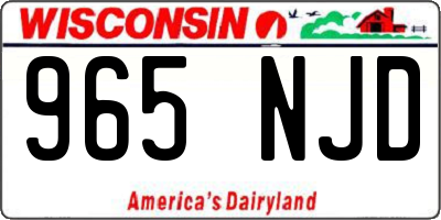 WI license plate 965NJD