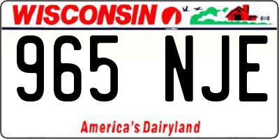 WI license plate 965NJE
