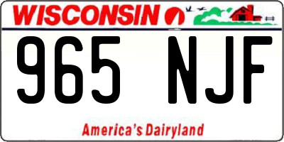 WI license plate 965NJF