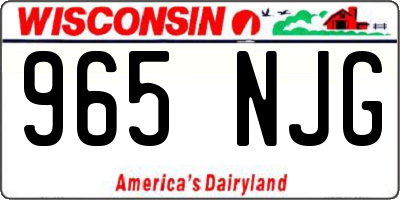 WI license plate 965NJG