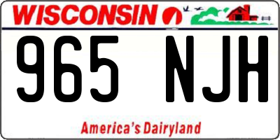 WI license plate 965NJH
