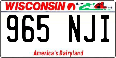 WI license plate 965NJI