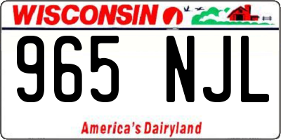 WI license plate 965NJL