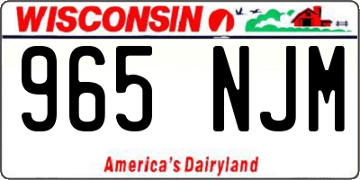 WI license plate 965NJM