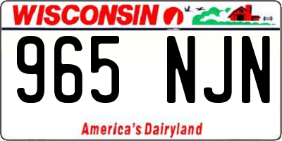 WI license plate 965NJN