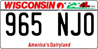 WI license plate 965NJO