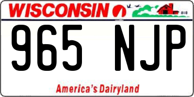 WI license plate 965NJP