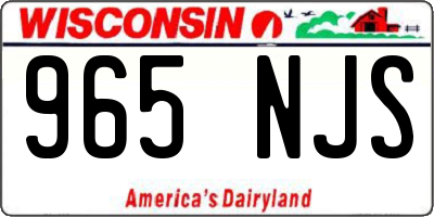 WI license plate 965NJS