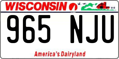 WI license plate 965NJU