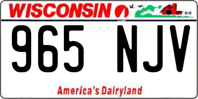 WI license plate 965NJV