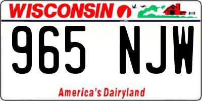 WI license plate 965NJW