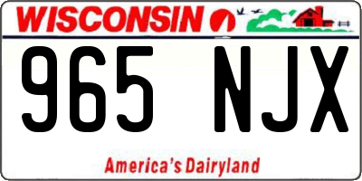 WI license plate 965NJX