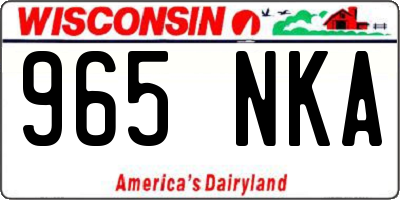 WI license plate 965NKA