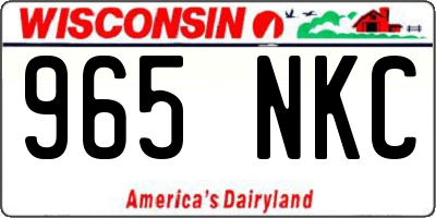 WI license plate 965NKC