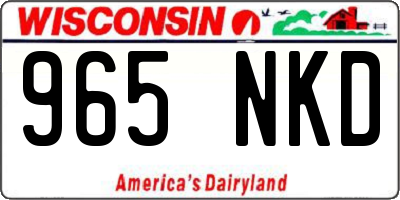 WI license plate 965NKD