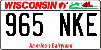 WI license plate 965NKE