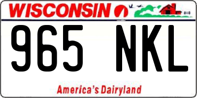 WI license plate 965NKL