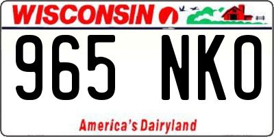WI license plate 965NKO