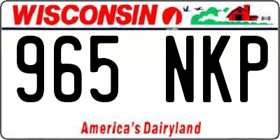 WI license plate 965NKP