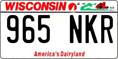 WI license plate 965NKR