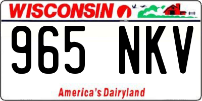 WI license plate 965NKV
